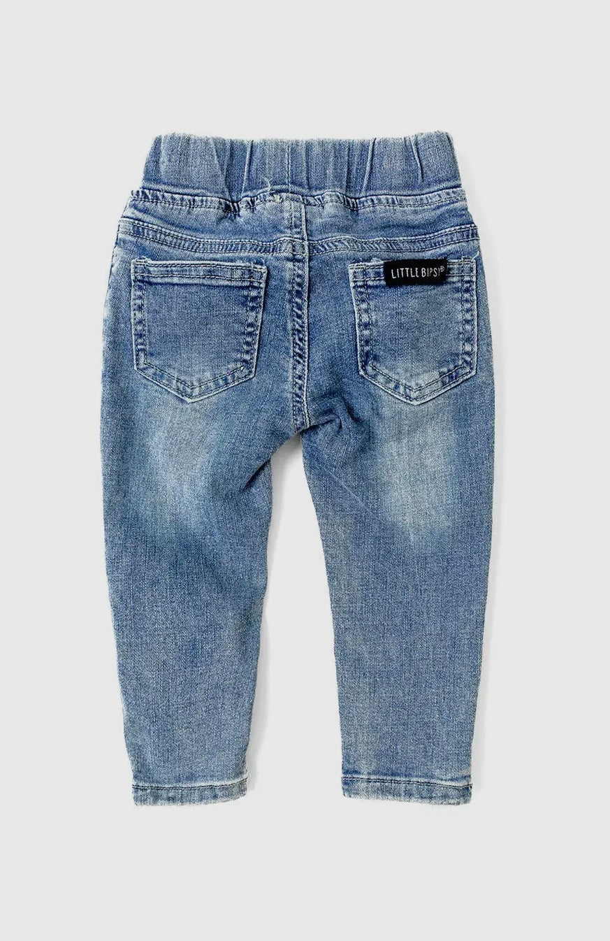 Light Wash Pull-On Denim