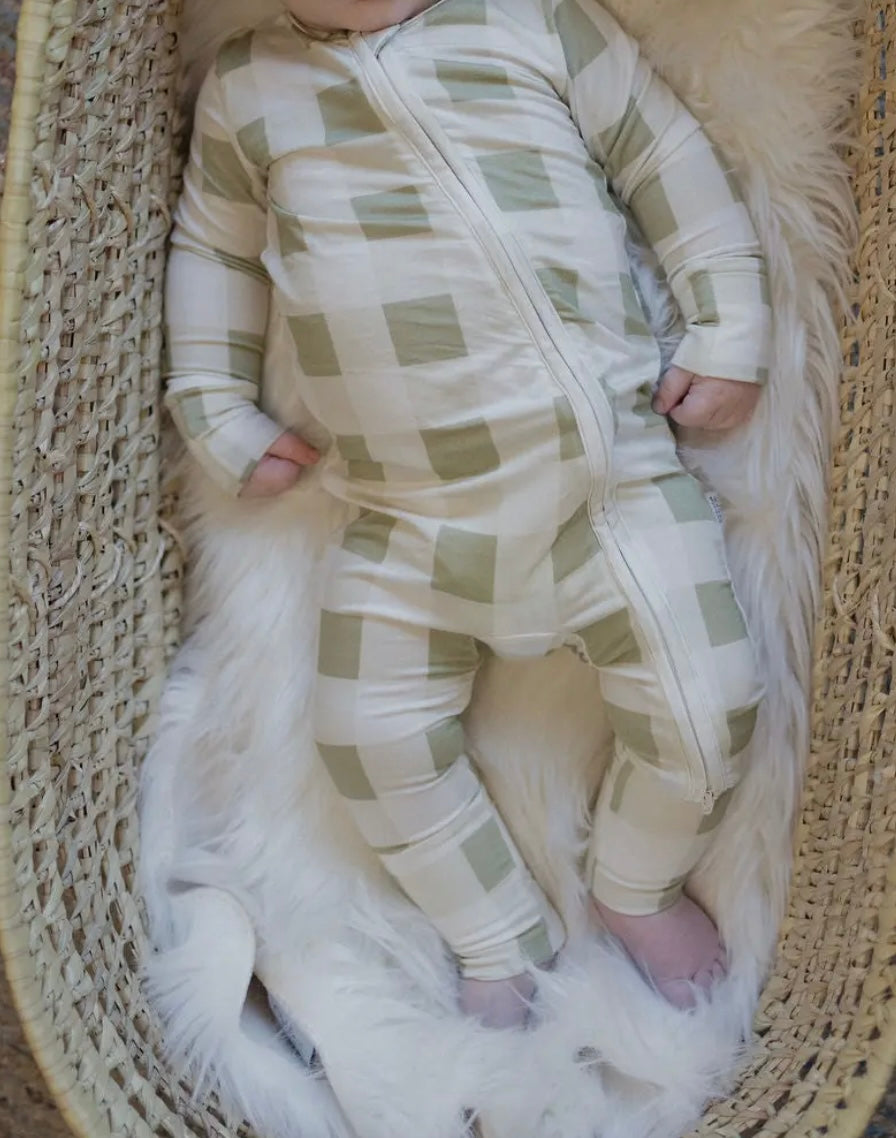 Green Gingham Bamboo