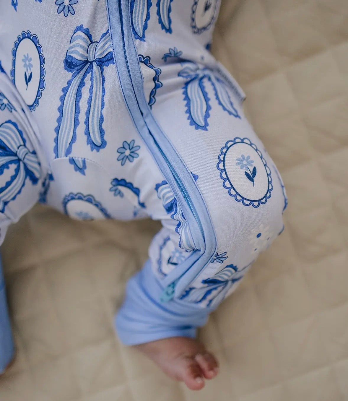 Blue Bow Bamboo Zippy
