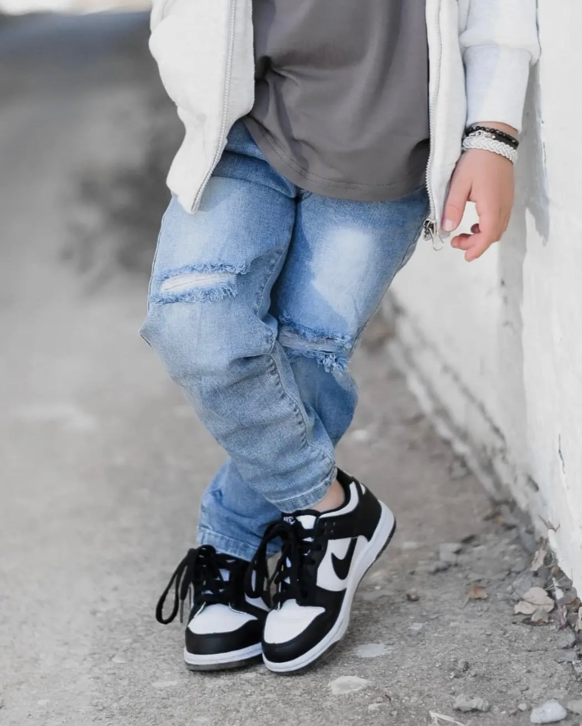 Relaxed Fit Distressed Denim