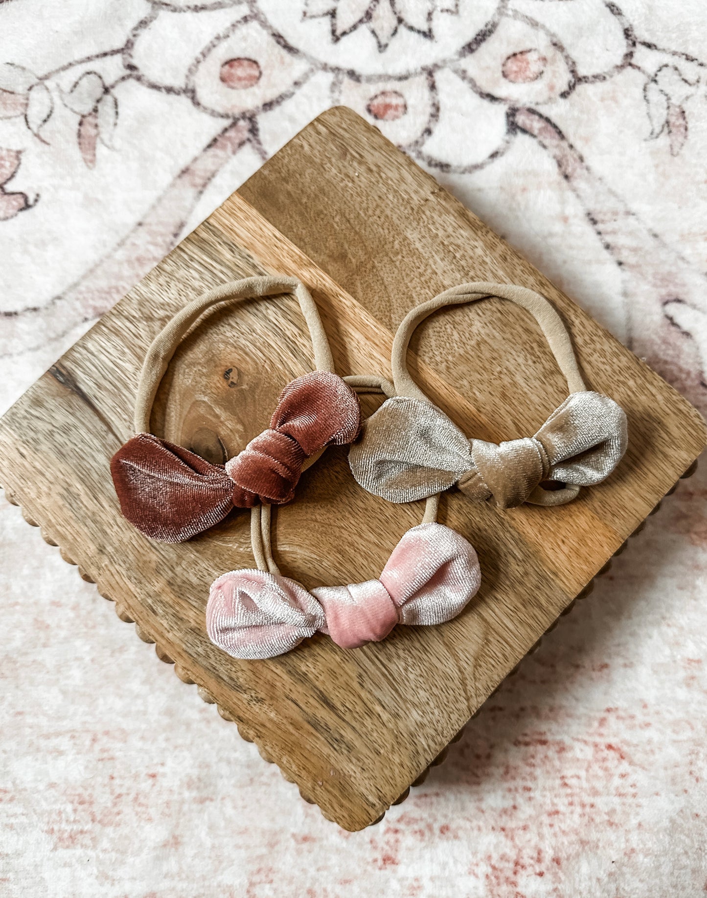 Velvet Bow Elastic Headband