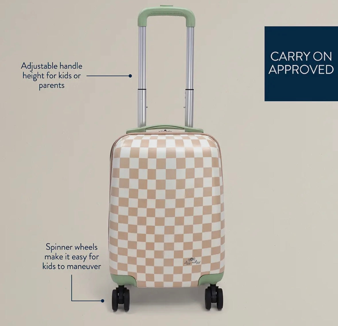Checkerboard Rolling Suitcase