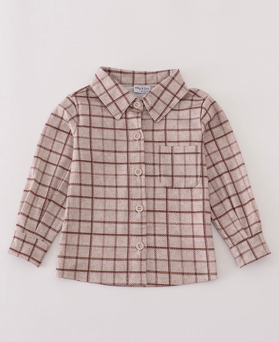 Mocha Plaid Button Down Shirt