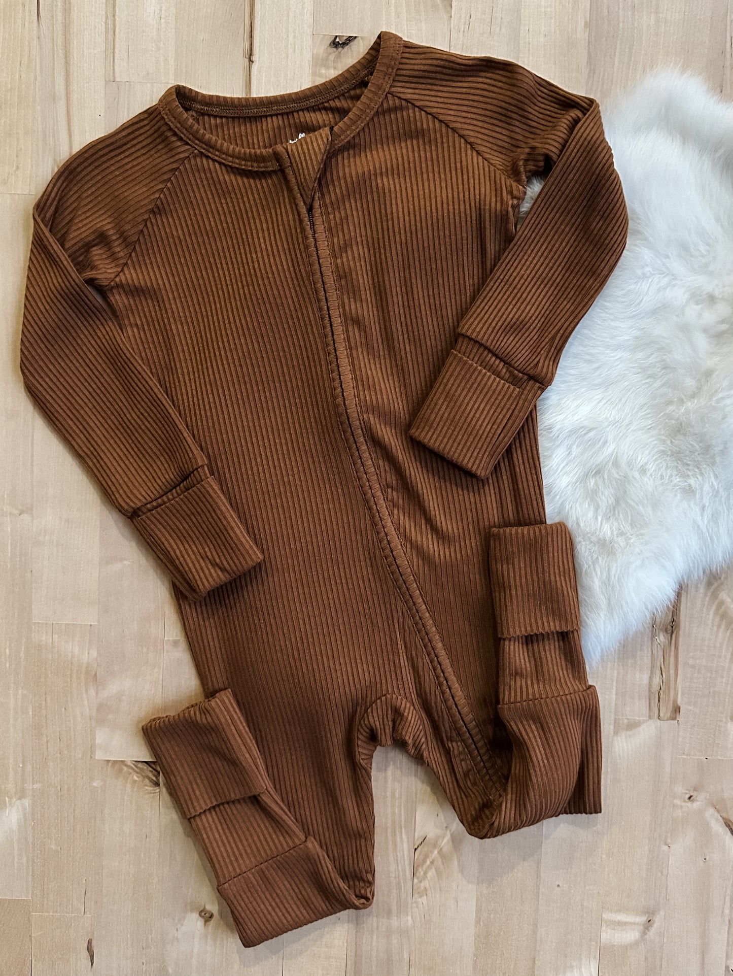 Bark Bamboo Ribbed Zippy