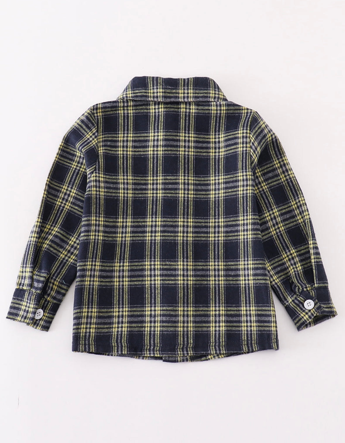 Navy Plaid Button Down Shirt