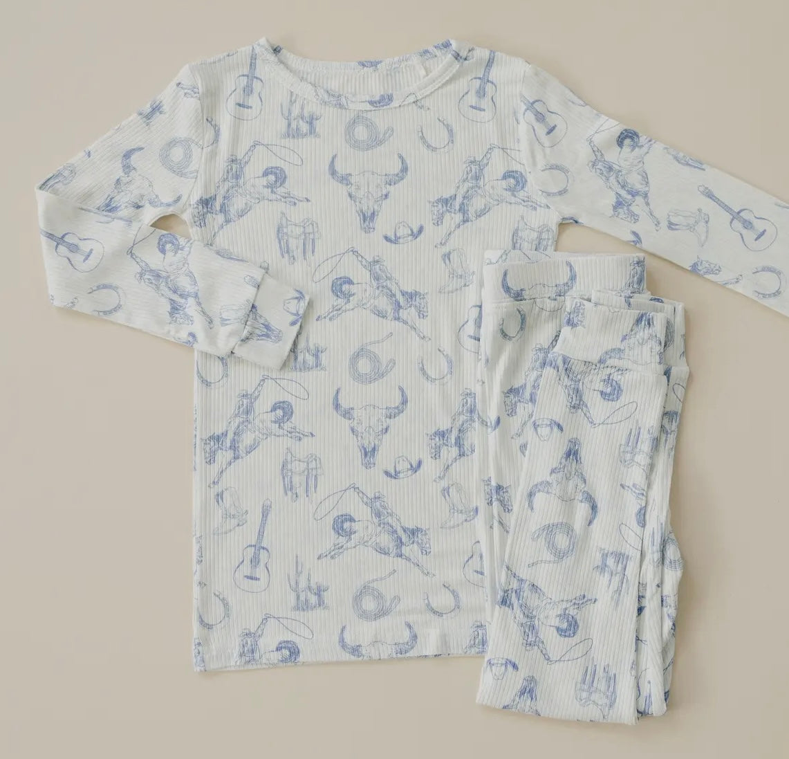 Ribbed Western Bamboo Pajamas