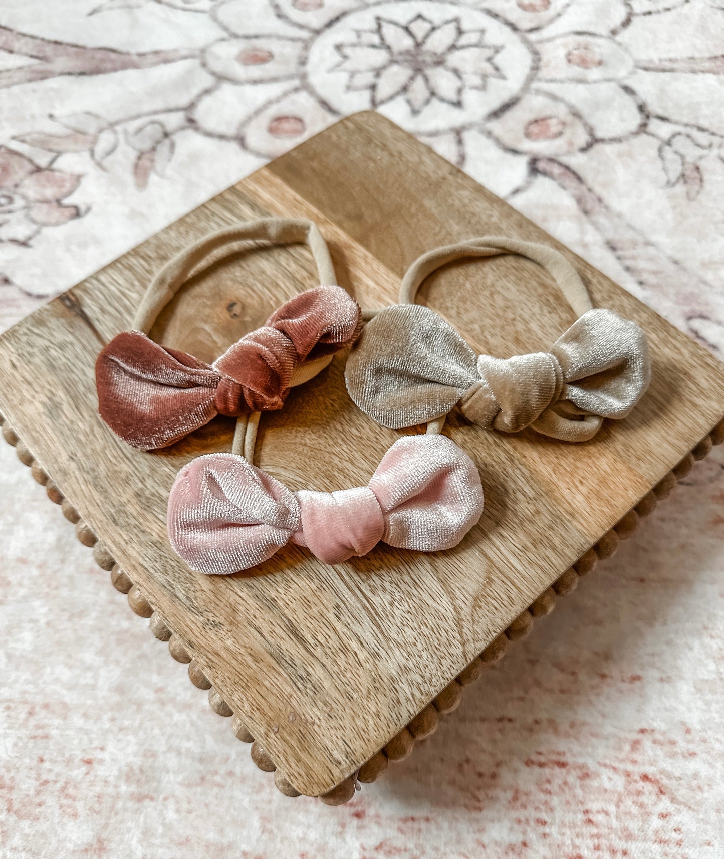 Velvet Bow Elastic Headband