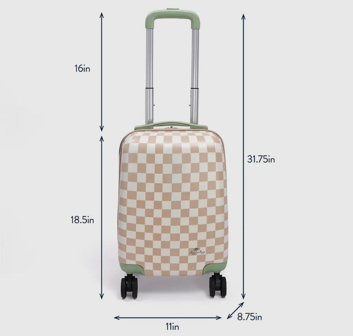 Checkerboard Rolling Suitcase