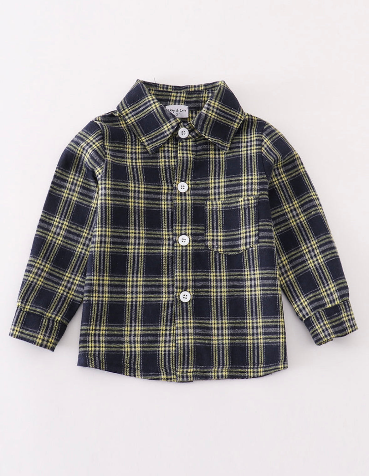 Navy Plaid Button Down Shirt
