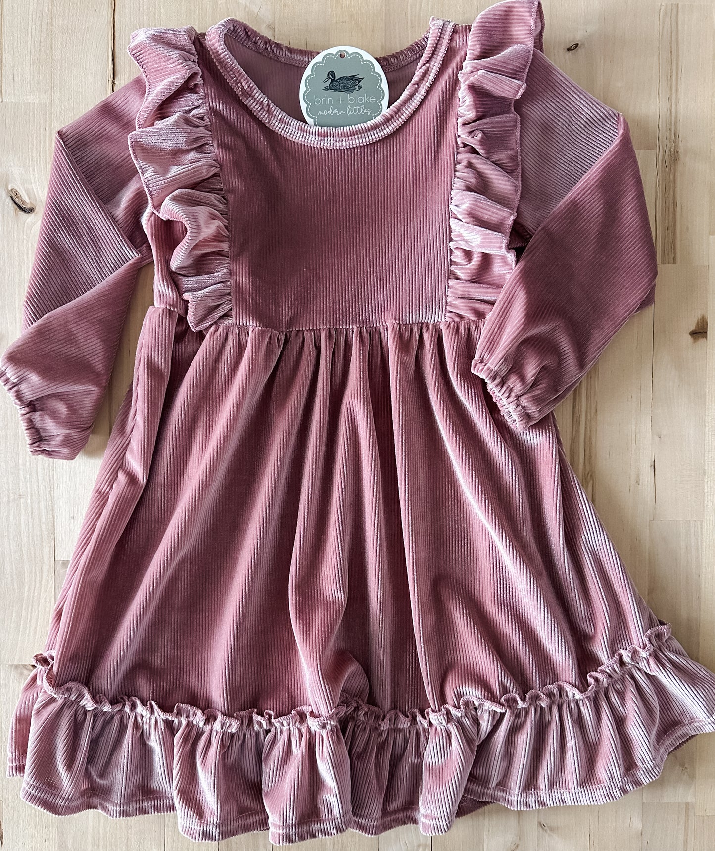 Mauve Ribbed / Velvet Dress