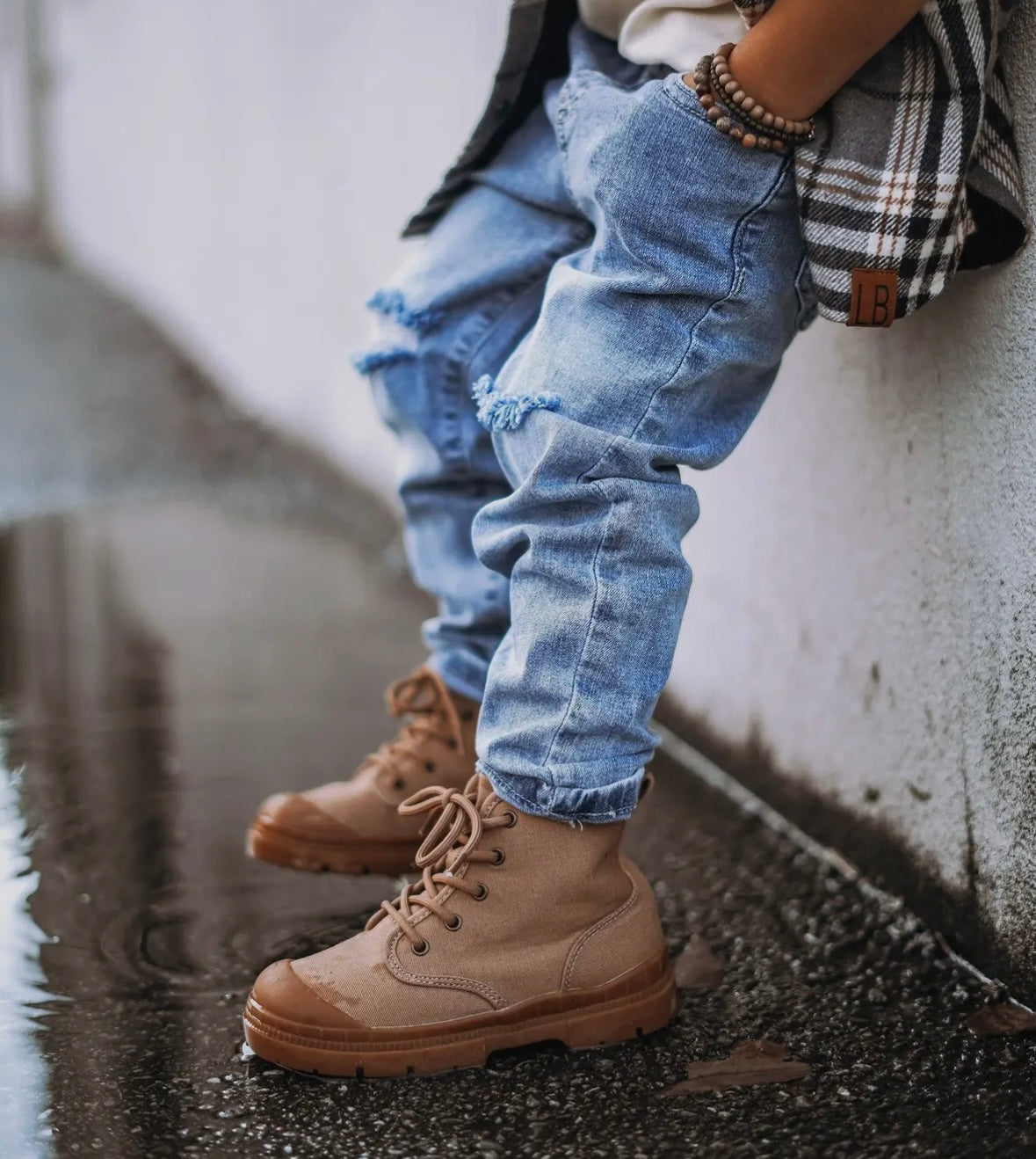 Relaxed Fit Distressed Denim