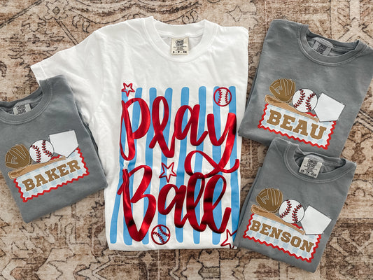 PLAY BALL puff short sleeve tee