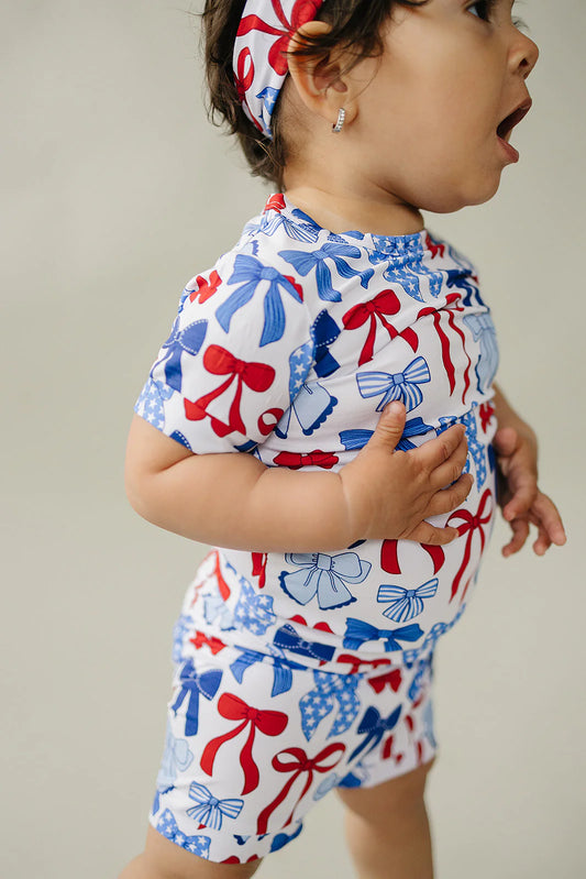 RWB Bows Bamboo Short Set