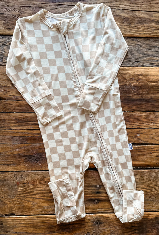 Tan Checkerboard Bamboo