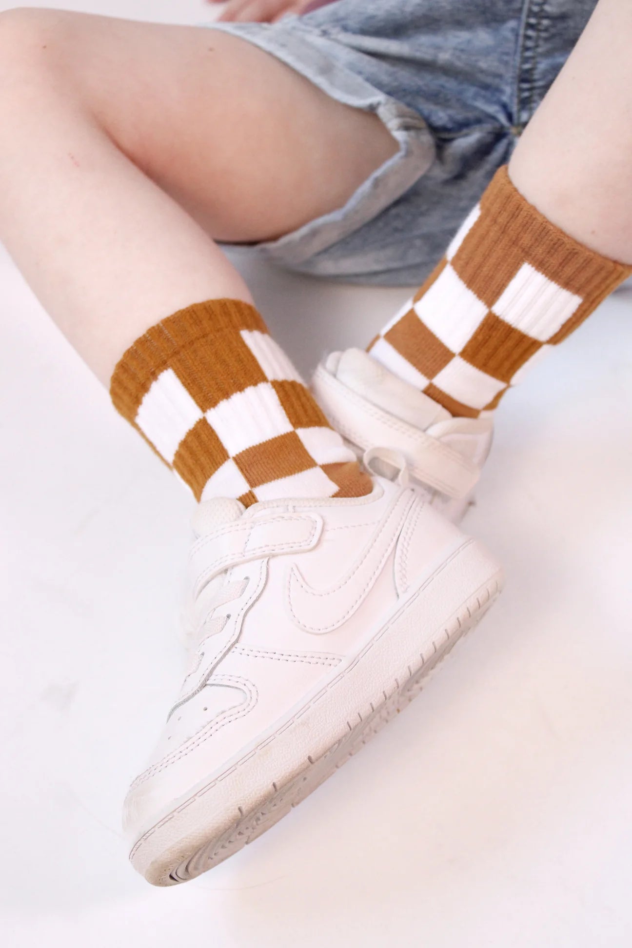 Camel Checkered Socks
