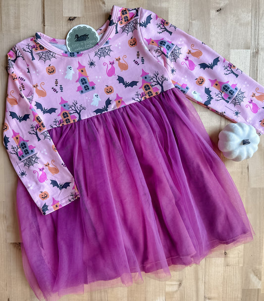 Purple Spooky House Tulle Dress