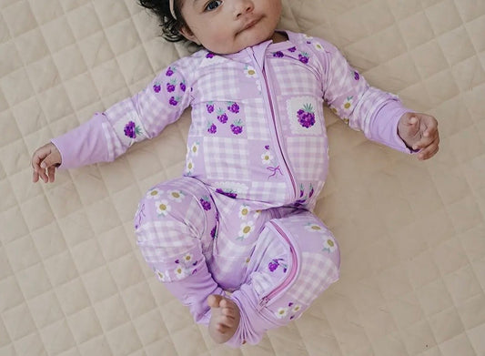 Violet Gingham Bamboo Zippy