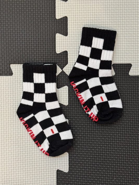 B + W Checkered Socks