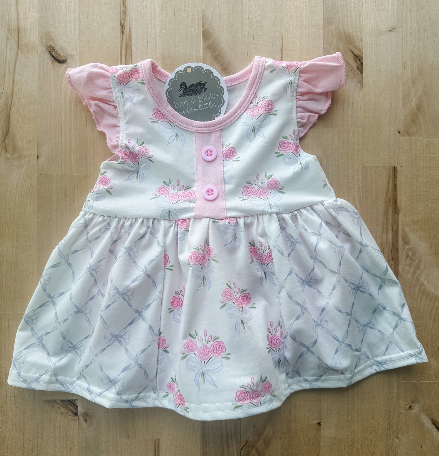 Soft Rose Swing Dress (bloomers attached)