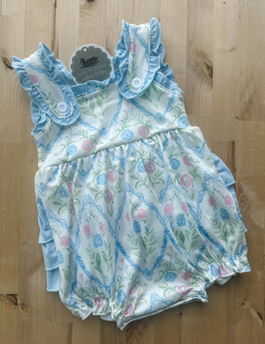 Ruffle Floral Blooms Romper