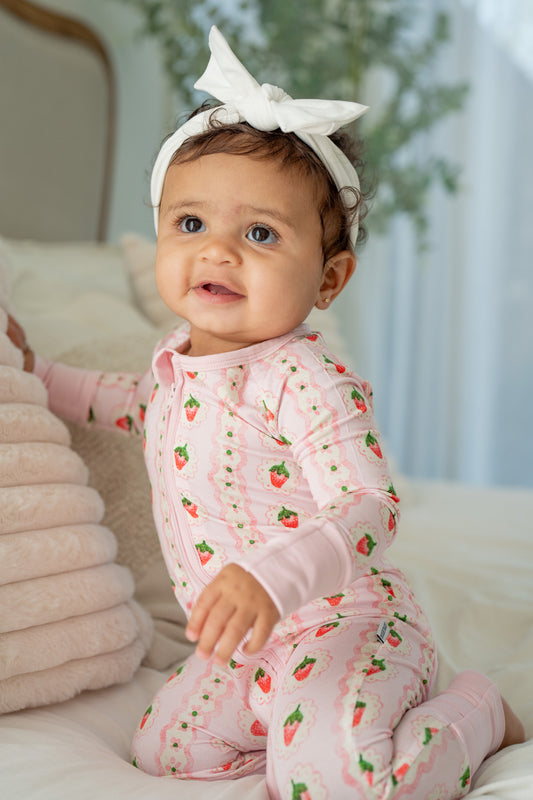Strawberry Stripe Bamboo Zippy