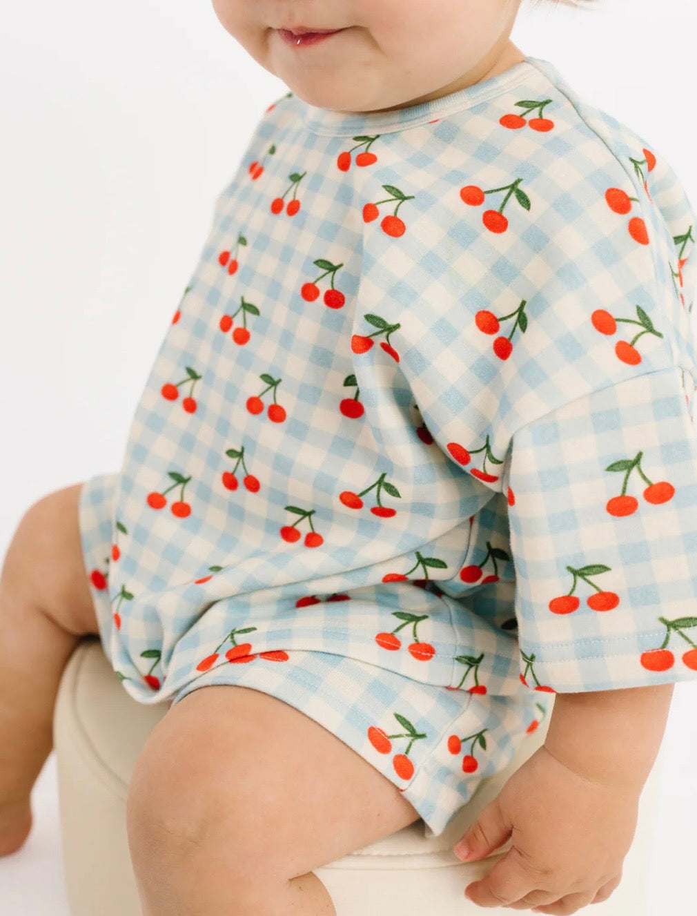 Cherry Gingham Slouchy Set