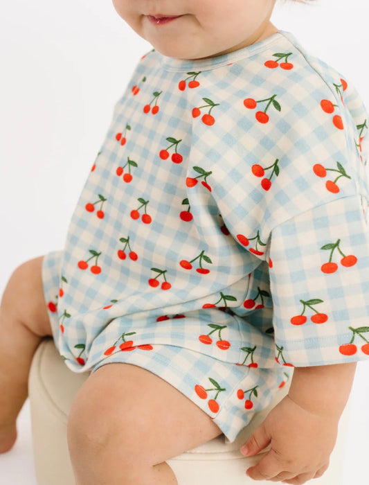 Cherry Gingham Slouchy Set