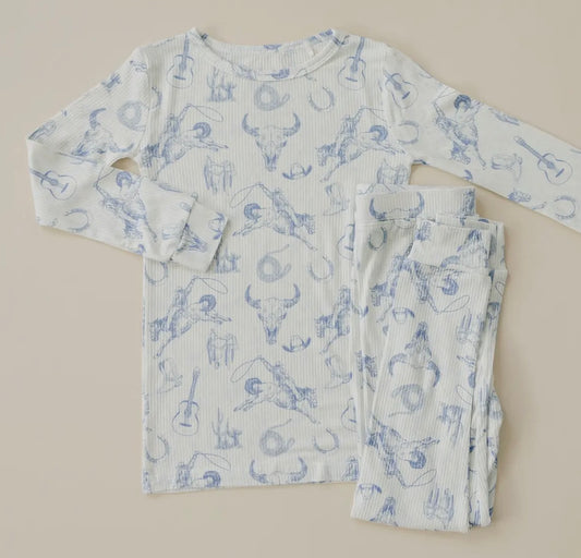 Ribbed Western Bamboo Pajamas
