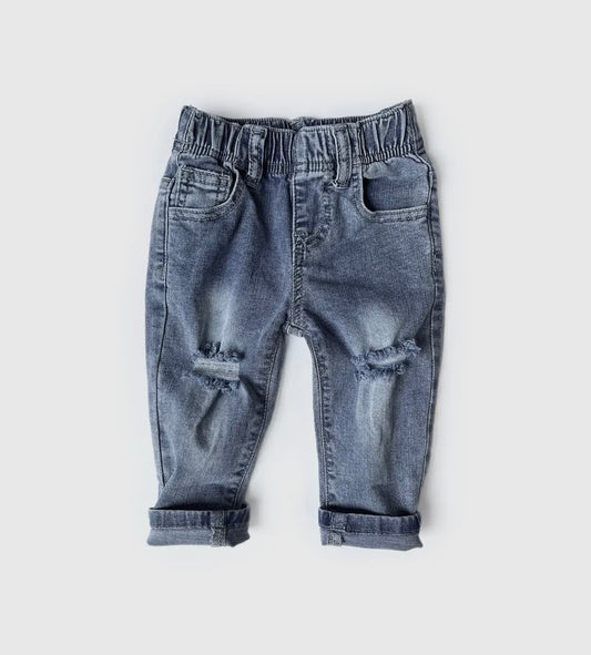 Relaxed Fit Distressed Denim