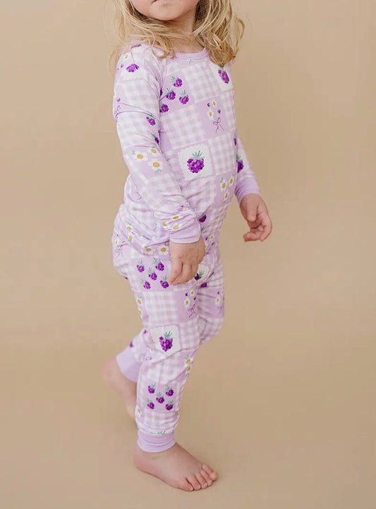 Violet Gingham Bamboo 2 Piece Set