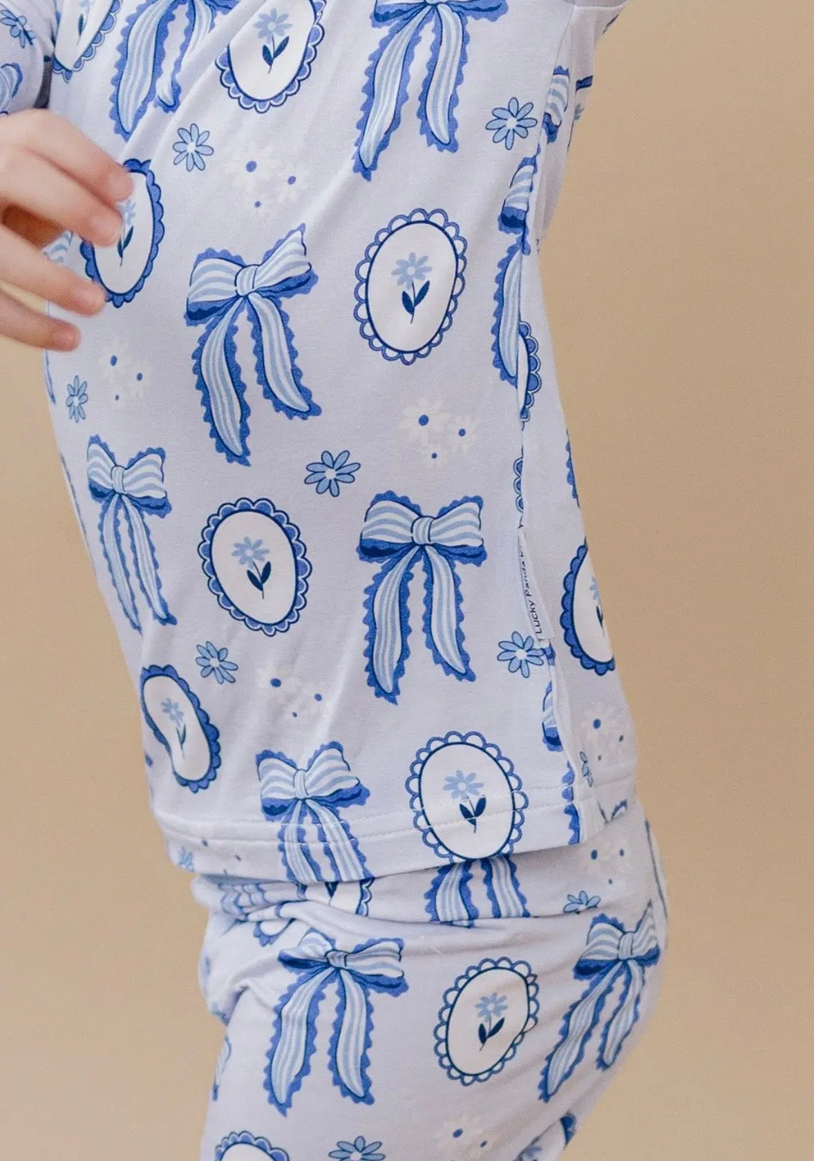 Blue Bow Bamboo 2 Piece Set