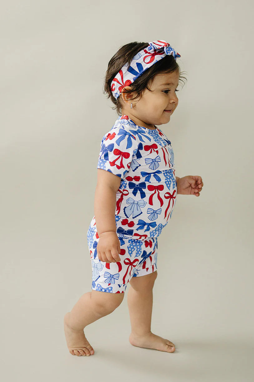 RWB Bows Bamboo Short Set