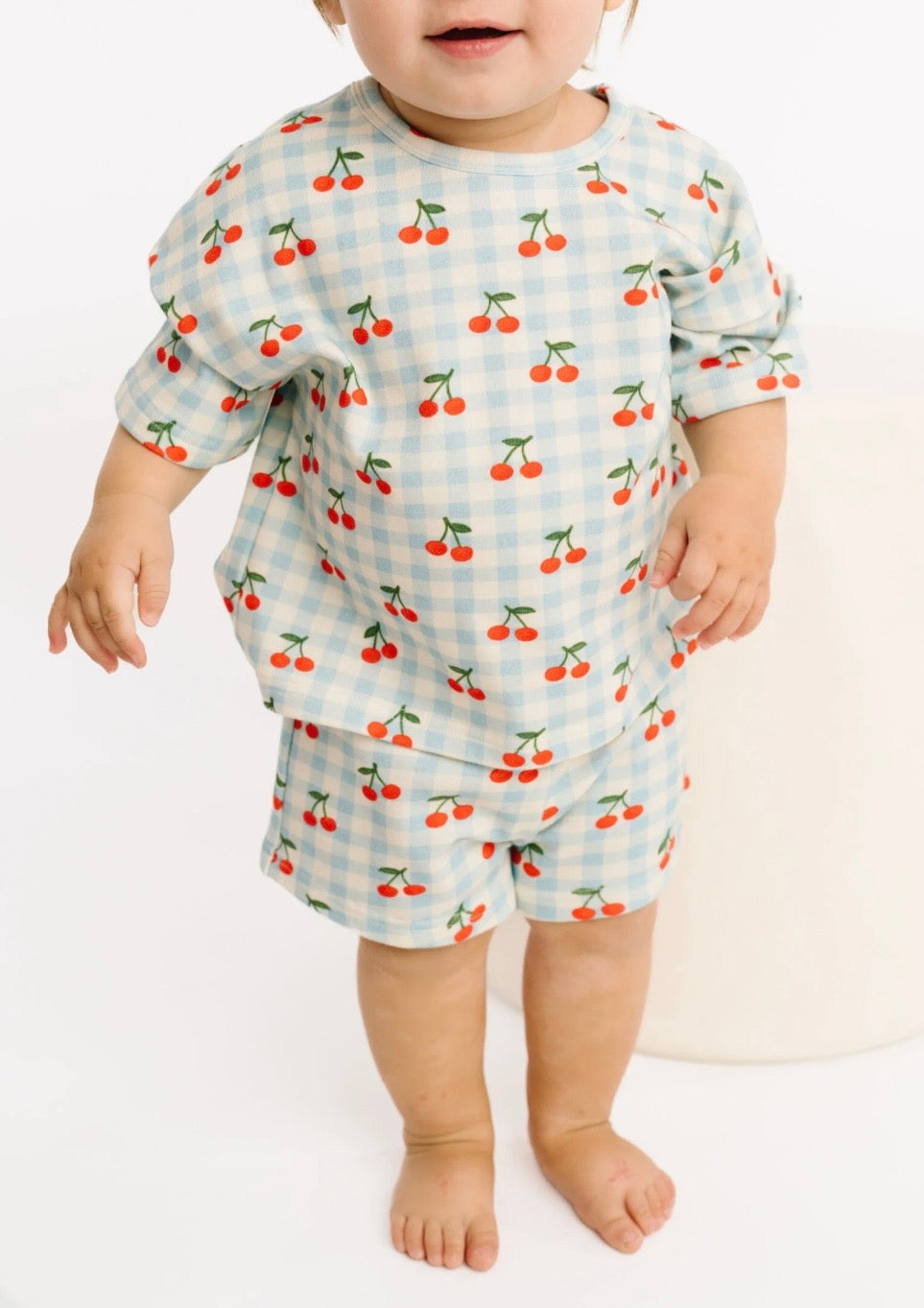 Cherry Gingham Slouchy Set