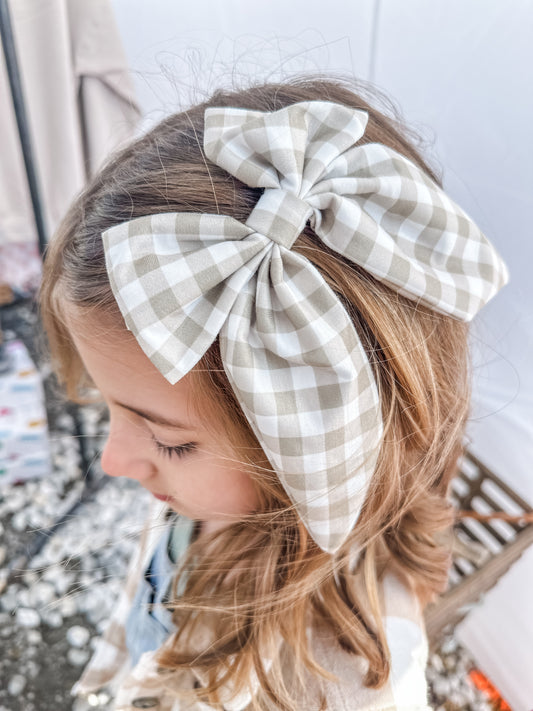 Gingham Alligator Clip