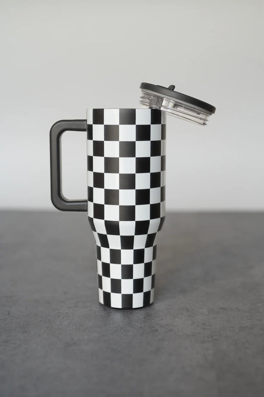 B+W Checkered Tumbler