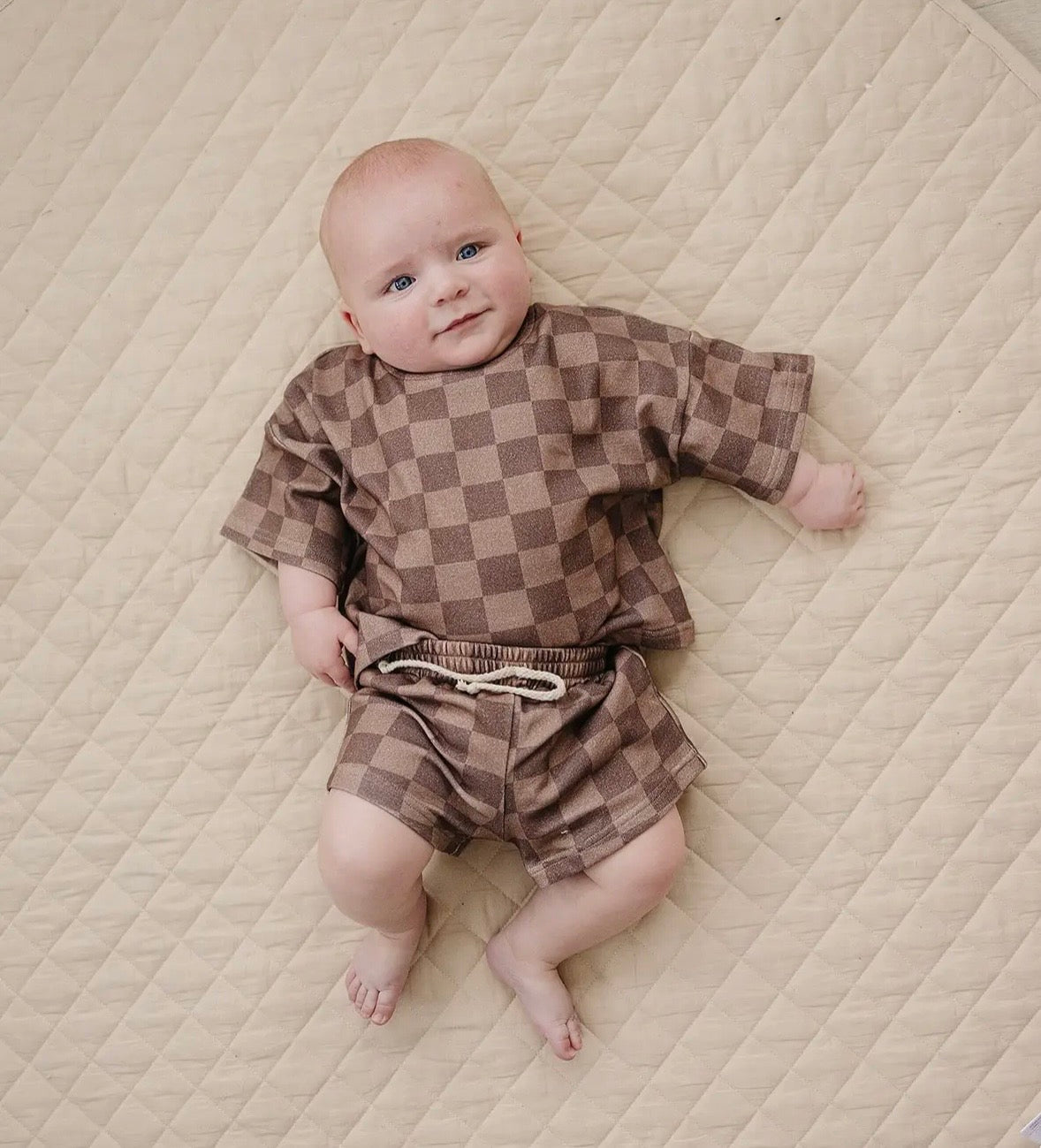 Espresso Checkerboard Slouchy Set