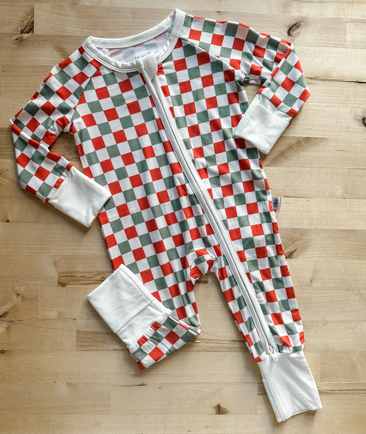 Checkered Christmas Bamboo Zippy