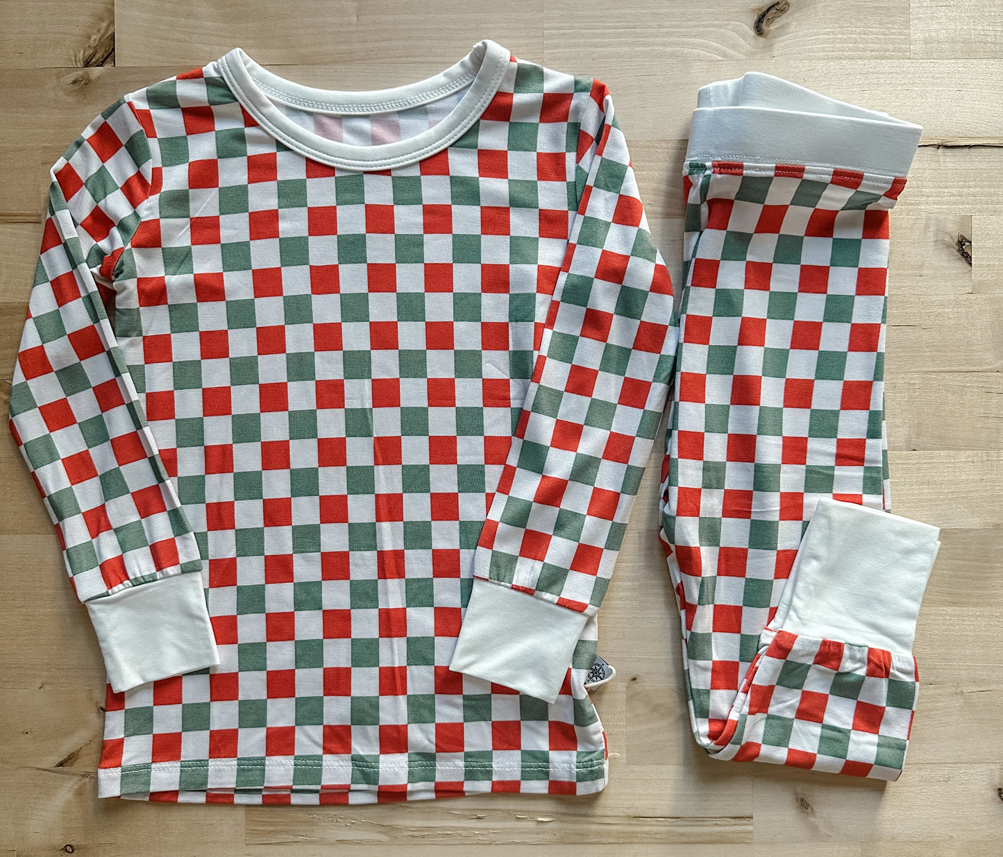 Christmas Checkered Bamboo Set