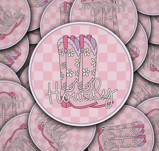 HOWDY cowgirl die cut decal